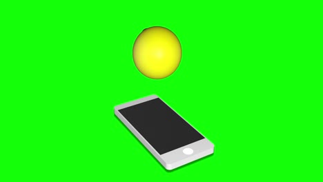 Zunge-3D-Emoji-Auf-Dem-Grünen-Bildschirm-Des-Smartphones
